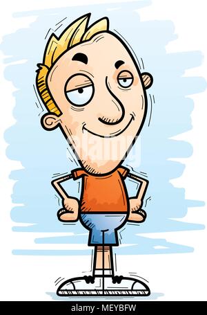 A cartoon illustration of a man looking confident. Stock Vector