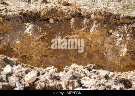 Cut of soil with different layers Stock Photo