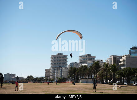 A paraglider coming in to land just outside Cape Town Stock Photo