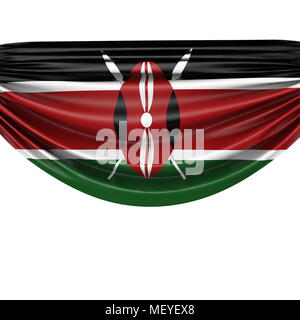 Kenya national flag hanging fabric banner. 3D Rendering Stock Photo