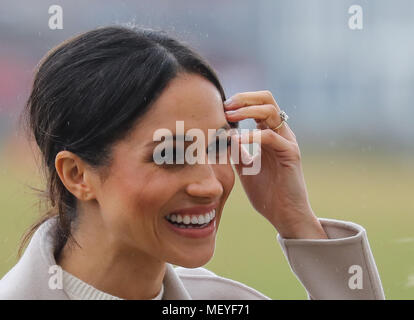 Prince Harry and Meghan Markle visit Titanic Belfast, voted the World’s Leading Tourist Attraction, during their visit to Northern Ireland.  Featuring: Meghan Markle Where: Lisburn, United Kingdom When: 23 Mar 2018 Credit: John Rainford/WENN.com Stock Photo