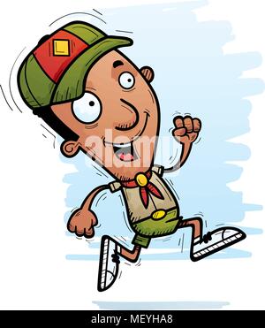 A happy cartoon boy scout running and smiling Stock Vector Image & Art ...