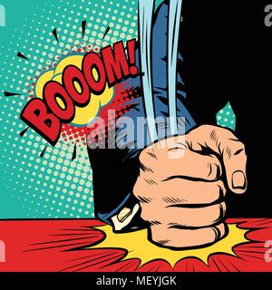 businessman, hit his fist on the table Stock Vector