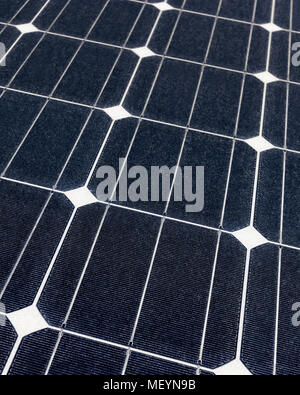 Solar Panel Close Up, Photovoltaic Panel for Renewable electricity Generation Stock Photo