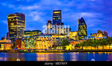 London, Great Britain, UK: Cityscape around Southwark, Thames river Stock Photo