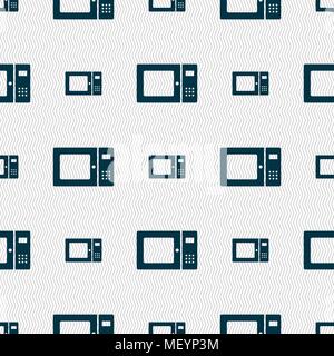 microwave icon sign. Seamless pattern with geometric texture. Vector illustration Stock Vector