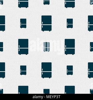 Refrigerator icon sign. Seamless pattern with geometric texture. Vector illustration Stock Vector