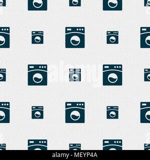 Washing machine icon sign. Seamless pattern with geometric texture. Vector illustration Stock Vector
