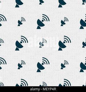 Satellite antenna icon sign. Seamless pattern with geometric texture. Vector illustration Stock Vector