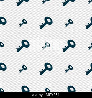Key icon sign. Seamless pattern with geometric texture. Vector illustration Stock Vector