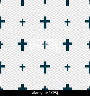 religious cross, Christian icon sign. Seamless pattern with geometric texture. Vector illustration Stock Vector