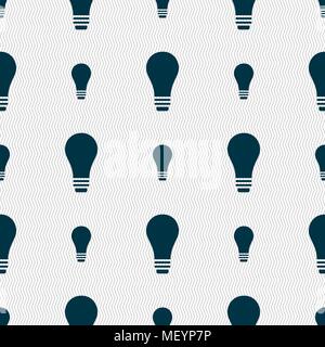 Light bulb icon sign. Seamless pattern with geometric texture. Vector illustration Stock Vector