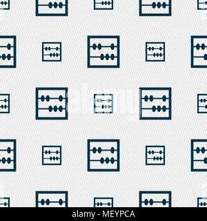 Abacus icon sign. Seamless pattern with geometric texture. Vector illustration Stock Vector