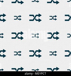 shuffle icon sign. Seamless pattern with geometric texture. Vector illustration Stock Vector