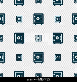 safe icon sign. Seamless pattern with geometric texture. Vector illustration Stock Vector