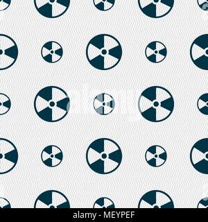 radioactive icon sign. Seamless pattern with geometric texture. Vector illustration Stock Vector