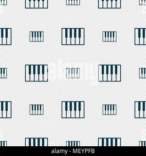 piano key icon sign. Seamless pattern with geometric texture. Vector illustration Stock Vector