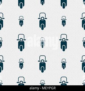 Scooter icon sign. Seamless pattern with geometric texture. Vector illustration Stock Vector