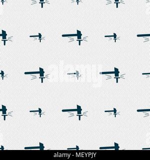 The smithy. Forge and stithy, blacksmith icon sign. Seamless pattern with geometric texture. Vector illustration Stock Vector