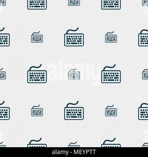 Keyboard icon sign. Seamless pattern with geometric texture. Vector illustration Stock Vector