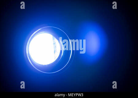 Electric blue light flare special effect Stock Photo