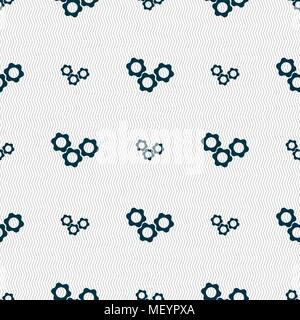 gears icon sign. Seamless pattern with geometric texture. Vector illustration Stock Vector