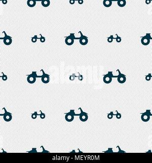 ATV icon sign. Seamless pattern with geometric texture. Vector illustration Stock Vector