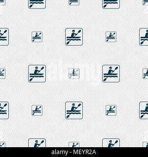 canoeing sign. Seamless pattern with geometric texture. Vector illustration Stock Vector