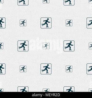 roller skating sign. Seamless pattern with geometric texture. Vector illustration Stock Vector