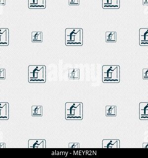 fishing sign. Seamless pattern with geometric texture. Vector illustration Stock Vector