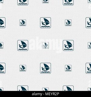 Windsurfing sign. Seamless pattern with geometric texture. Vector illustration Stock Vector
