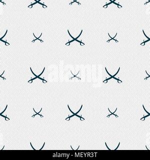 Crossed saber sign. Seamless pattern with geometric texture. Vector illustration Stock Vector