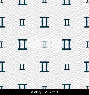Gemini sign. Seamless pattern with geometric texture. Vector illustration Stock Vector