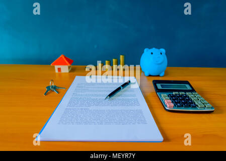 Money coins, growth on the table, hands stack of gold coins, stepping up, growth and saving money, financial business concepts Stock Photo