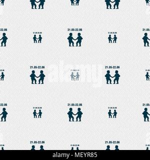 Gemini sign. Seamless pattern with geometric texture. Vector illustration Stock Vector