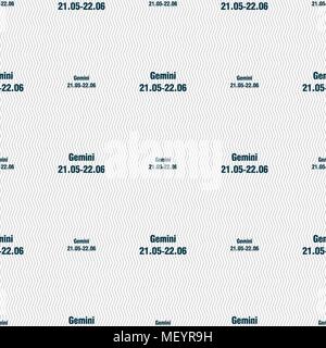 Gemini sign. Seamless pattern with geometric texture. Vector illustration Stock Vector