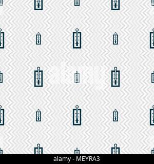 Thermometer sign. Seamless pattern with geometric texture. Vector illustration Stock Vector