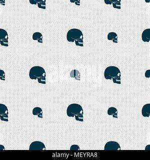 Skull sign. Seamless pattern with geometric texture. Vector illustration Stock Vector