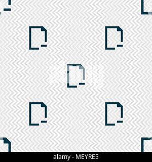 Remove Folder icon sign. Seamless pattern with geometric texture. Vector illustration Stock Vector
