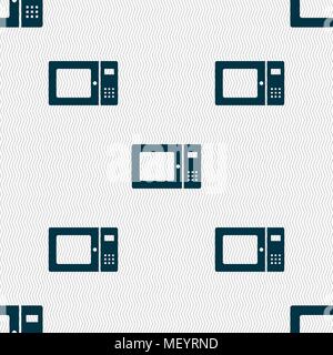 microwave icon sign. Seamless pattern with geometric texture. Vector illustration Stock Vector