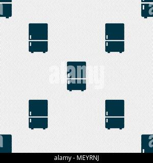 Refrigerator icon sign. Seamless pattern with geometric texture. Vector illustration Stock Vector
