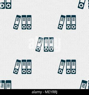binders  icon sign. Seamless pattern with geometric texture. Vector illustration Stock Vector