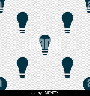 Light bulb icon sign. Seamless pattern with geometric texture. Vector illustration Stock Vector