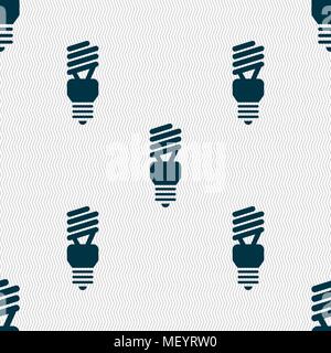 fluorescent lamp icon sign. Seamless pattern with geometric texture. Vector illustration Stock Vector