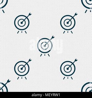 Target icon sign. Seamless pattern with geometric texture. Vector illustration Stock Vector