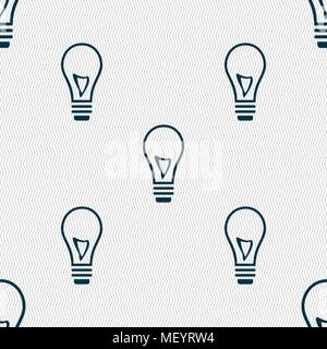 Light bulb icon sign. Seamless pattern with geometric texture. Vector illustration Stock Vector