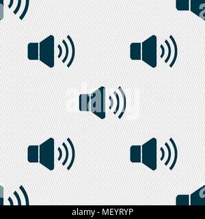 Speaker volume icon sign. Seamless pattern with geometric texture. Vector illustration Stock Vector