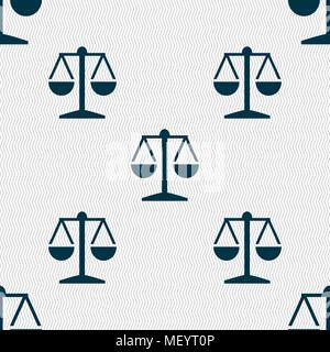 Libra icon sign. Seamless pattern with geometric texture. Vector illustration Stock Vector