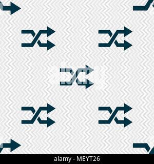 shuffle icon sign. Seamless pattern with geometric texture. Vector illustration Stock Vector