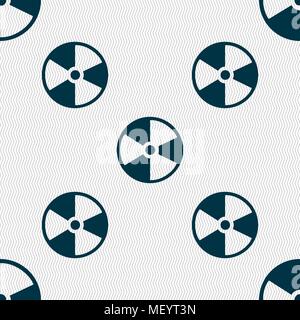 radioactive icon sign. Seamless pattern with geometric texture. Vector illustration Stock Vector